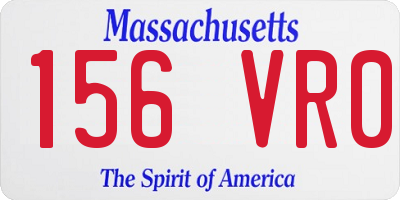 MA license plate 156VR0