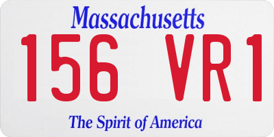 MA license plate 156VR1