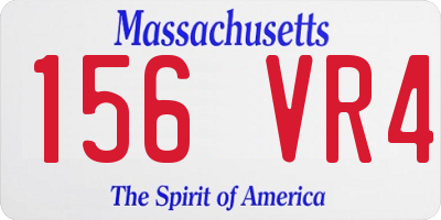 MA license plate 156VR4