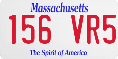 MA license plate 156VR5