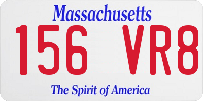 MA license plate 156VR8