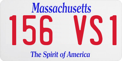 MA license plate 156VS1