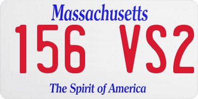MA license plate 156VS2