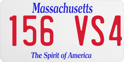 MA license plate 156VS4