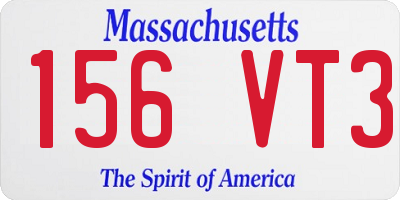 MA license plate 156VT3