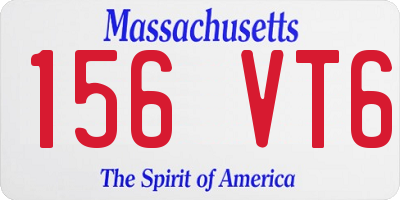 MA license plate 156VT6