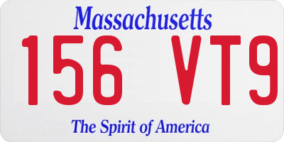 MA license plate 156VT9