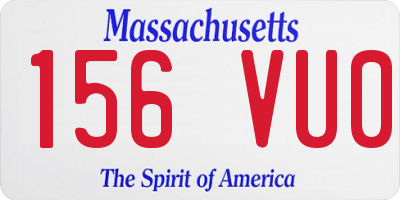 MA license plate 156VU0