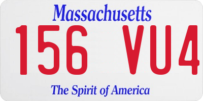 MA license plate 156VU4