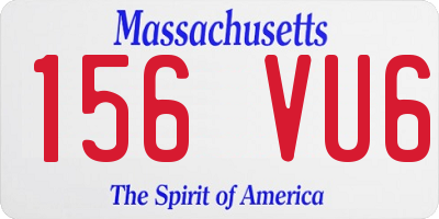 MA license plate 156VU6
