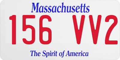 MA license plate 156VV2