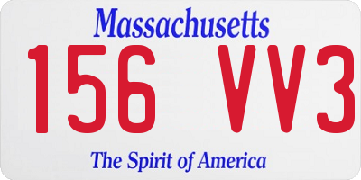 MA license plate 156VV3