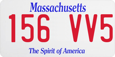 MA license plate 156VV5