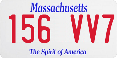 MA license plate 156VV7
