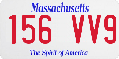 MA license plate 156VV9