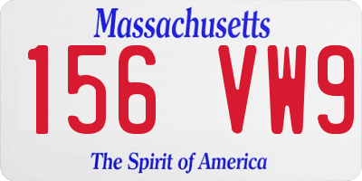 MA license plate 156VW9