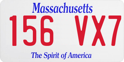 MA license plate 156VX7