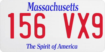 MA license plate 156VX9