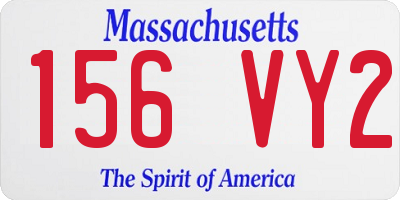 MA license plate 156VY2