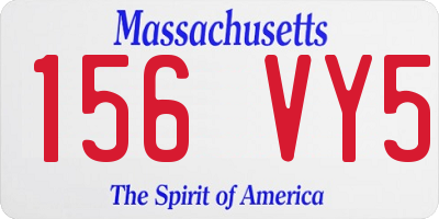 MA license plate 156VY5