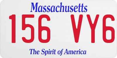 MA license plate 156VY6