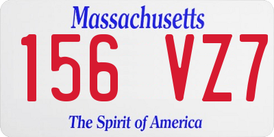 MA license plate 156VZ7