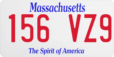 MA license plate 156VZ9