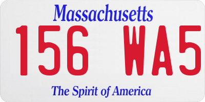 MA license plate 156WA5