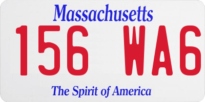 MA license plate 156WA6