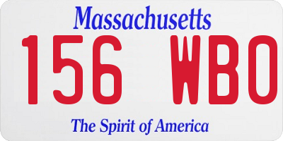 MA license plate 156WB0