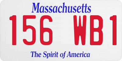 MA license plate 156WB1