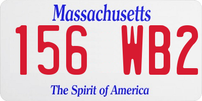 MA license plate 156WB2