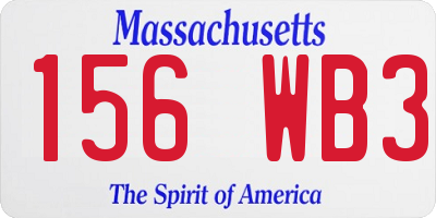 MA license plate 156WB3