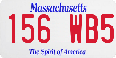 MA license plate 156WB5