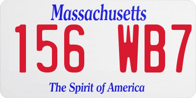 MA license plate 156WB7
