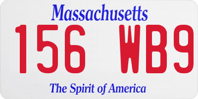 MA license plate 156WB9