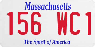 MA license plate 156WC1