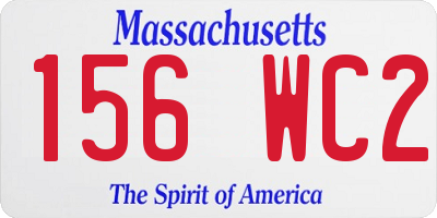 MA license plate 156WC2