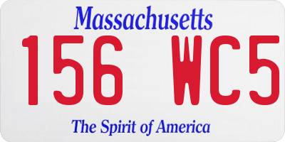 MA license plate 156WC5