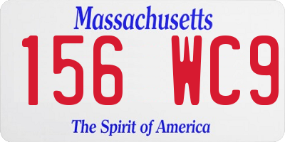 MA license plate 156WC9