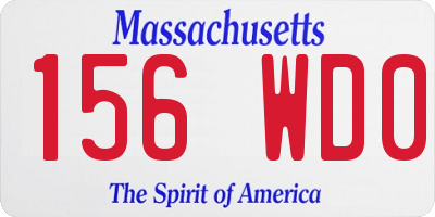 MA license plate 156WD0