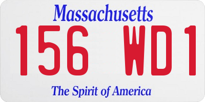 MA license plate 156WD1