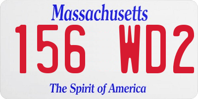 MA license plate 156WD2