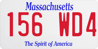 MA license plate 156WD4