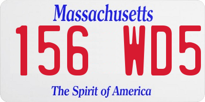 MA license plate 156WD5