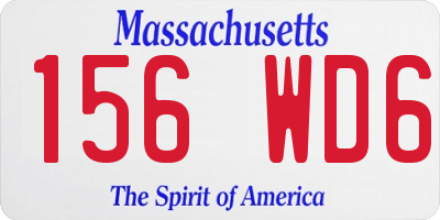 MA license plate 156WD6