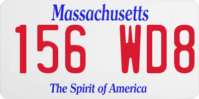 MA license plate 156WD8