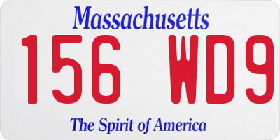 MA license plate 156WD9