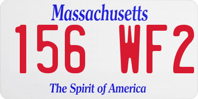 MA license plate 156WF2