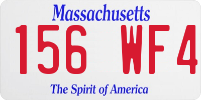 MA license plate 156WF4